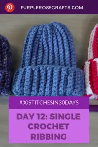 Day 12: Single Crochet Ribbed Baby Hat (FREE Pattern)